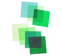 USHOBE 7pcs Green Tone Fusing Glass Flakes Kit, Microwave Kiln Compatible Hot Melt Glass Sheets for Handmade Jewelry Craft Making, Quick Melting Material for Pendants and Brooches DIY