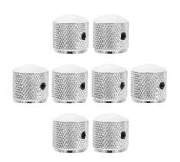 USHOBE 8pcs Metal Rotary Potentiometer Control Knob for Electric Guitar and Amplifier, Silver Finish with Central Hole, Universal Compatibility and Balanced Weighted Design for Precise