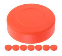 USHOBE 8pcs Orange Matte Plastic Hockey Puck for Practice and Training Use | PVC Flat Puck Design, Reduced Glare Finish, for Backyard Rink, Indoor Drills, School Teams