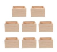 USHOBE 8pcs Unfinished Wood Storage Boxes, Small Rustic Wooden Cube Organizers for Craft Supplies and Sundries, Lightweight Easy Portability for Shelves and Home Display, 3.94x3.94x2.36in