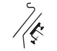 USHOBE Adjustable Heavy Duty Deck Hook Multi-Functional Hanging Rod for Bird Feeders Iron Outdoor Shepherd Hook with Deck Clamp and Flower Pots for Railing for Plants and Bird Feeder
