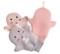 USHOBE Bath Gloves Exfoliating Mitts 3Pcs with Dead Skin Removal Function for Unisex Bathing Made of Composite Sponge