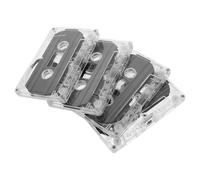 USHOBE Blank Cassette Tapes Low Noise 4pcs 30 Minute with Plastic Case Audio Recording Tape Retro Style Versatile Use for Teaching and Parties