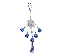 USHOBE Blue Evil Eye Peacock Wind Chime with Metal Bells for Garden and Home Entrance, Featuring Gentle Melodies and Calming Sounds, Outdoor Decorative Bell Chime with Mystical Retro