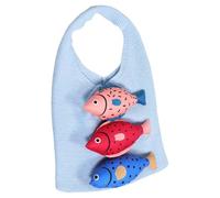 USHOBE Boho Knitted Shoulder Bag for Women with Fish Motif, Woolen Yarn Crochet Tote with Practical Capacity and Gentle Support, for Travel and Beach Use