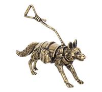 USHOBE Brass German Shepherd Dog Statue Decorative Desktop Ornament with Artistic Detailing and Flexible Placement, Vintage Style Collectible Figurine for Home and Office Décor