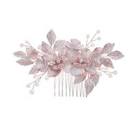 USHOBE Bride Hair Side Comb Wedding Hair Comb Rhinestone and Imitation Pearl, Zinc Alloy Material, Elegant Design that Stays Firmly on Head for Everyday Life and Photography
