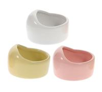 USHOBE Ceramic Food Bowls for Fresh and Green Food for Hamster and Squirrel 3pcs Compact and Anti-bite Design, Weight for Small Pets Random Color in Small Pet Homes