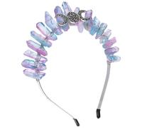 USHOBE Crystal Headband Tiara Prop, Alloy and Natural Crystal, Hollow Triple Goddess Moon Sun Design, Party and Thanksgiving Accessory for Women