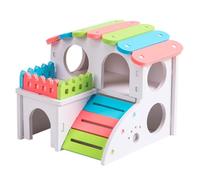 USHOBE DIY Wooden Hamster House Small Pet Hideout Safe Wooden Shelter for Small Hedgehog and Mouse, Pet Home and Play Spot