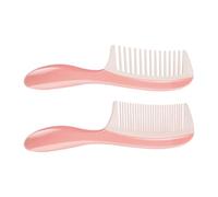 USHOBE Hair Comb Plastic 2pcs Set Fine and Wide Tooth Combs with Ergonomic Handle for Salon Hair and Hair Extensions