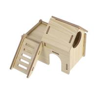 USHOBE Hamster Hideout House with Sturdy Construction and Safe Hideaway Wooden Miniature House Design for Small Pets and Hamsters Suitable for Pet Habitat the Cage