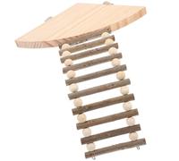 USHOBE Hamster Wooden Climbing Ladder Platform for Gerbil and Hedgehog Wear-Resistant Natural Wood Exercise for Cage