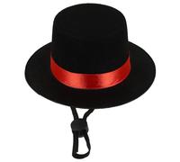 USHOBE Hat for Cats Dogs Adjustable Black Non-Woven Fabric 4.96X4.96X2.36 Inch Easy to Dress Up for Birthday Party Photography