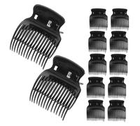 USHOBE Heated Rollers Clips 12pcs Hot Roller Clips Replacements Black ABS Sectioning Clips for Hair Styling Women and