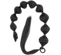 USHOBE Long Bubble Ponytail Extension Synthetic Hairpiece for Women, 75cm Black Wrap around Ponytail Wig with Soft Texture and High Temperature Silk Material, for Carnival and Cosplay