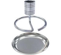 USHOBE Moxa Roll Stick Holder Easy to Clean and Firmly Fix Round Tray Stainless Steel Moxa Stick Household Metal for Indoor Mosquito Prevention