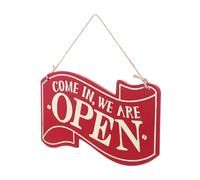 USHOBE Open Closed Door Sign and Red Finish with Wear-resistant Material Retro Wooden Double Sided a Shop Accessory to Show Business Status for Business Places