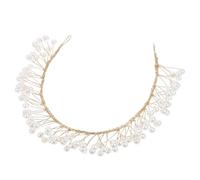 USHOBE Party Headband for Brides Featuring a Lightweight and Comfortable Wear Design with Golden Fake Pearl and Brass Materials, Bridal Headpiece for Weddings and Special Occasions