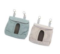 USHOBE Rabbit Cage Hanging Feeder Storage Bag Easy to Use and Long Narrow Exporting Hole 2pcs Cloth Material with Hook Design while Feeding and Reducing for Guinea Pig and Small Pets