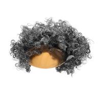 USHOBE Short Curly Wig Bald Cap Wig Afro Style Silicone Pet Comfortable for Men Old Man Look Grandpa Costumes Holiday Parties Costume Event Color Color