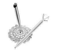 USHOBE Silver Metal Desk Signing Pen with Rhinestone Accent for Guest Books | Ready for Banks and Registry Tables, Effortless Writing on Documents, Decorative Desktop Accent, Valentines Day School Season