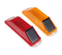 USHOBE Solar Strobe Warning Light 2pcs White PC with Intelligent Light Control for Road Administration Outdoor Use