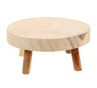 USHOBE Stool with Sturdy Structure and Stable Support Rustic Wood Cake Stand Tripod Wooden 20x9cm Khaki Dessert Display Platform for Entrance and Gardening