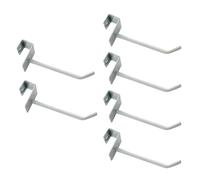 USHOBE Supermarket Goods Shelf Hook 6pcs White Iron 5.7mm Thick, Easy-to-use and Rust-Resistant Commodity Display Hooks for Retail Shelves