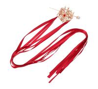 USHOBE Vintage Chinese Style Hair Pins with Red Tassel, Handcrafted Alloy Hair Accessories for Men and Women, Gender Neutral Styling, for Lunar New Year Parties and Traditional Costumes