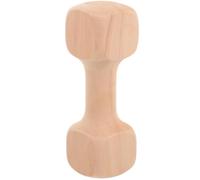 USHOBE Wooden Dog Dumbbell Shaped Chewing Training Molar for Puppies | Khaki Compact Design, Convex Grinding Points Support Teeth Cleaning and Behavioural Redirection during Household Crate Time
