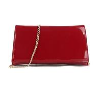 UShopUK Plain Flap Style Patent Leather Bridal Prom Wedding Evening Clutch Party Purse Hand Bag (Cherry Red)