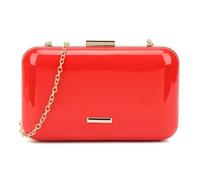 UShopUK Plain Patent Leather Round Edges Hard Case Bridal Prom Wedding Evening Clutch Party Purse Hand Bag (Red)