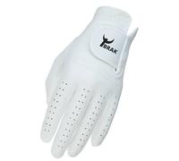 Ushopwedrop Golf Gloves for Men Left Hand Leather Golf Gripper | Breathable Stretch Fit, Grip Gloves for Right Handed Golfer, Durable White Sports Glove (L)