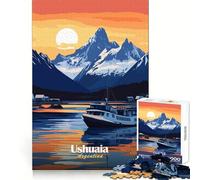 Ushuaia Argentina Sunset Jigsaw Puzzle for Adults 1000 Pieces Mind Exercise Pleasant Leisure Exact Cut Birthday Present (50x75cm)