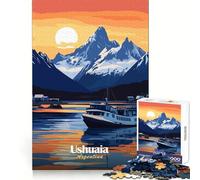 Ushuaia Argentina Sunset Jigsaw Puzzles for Teenagers 1000 Smart Training Happy Idle Time Flawless Cut Joyful Xmas (38x26cm)