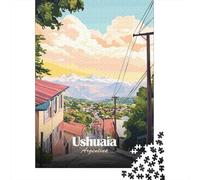 Ushuaia, Argentina Travel Poster 1000 Piece Jigsaw, 38x26cm/1000pcs