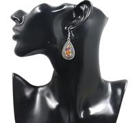 USHXVG 1 Pair Of Ethnic Feng Shui Drop Earrings, 1 Piece Of Drop Necklace, Creative Personality Earrings, Outdoor Travel Decoration, Party Makeup, Gifts For Girlfriends And Mothers.
