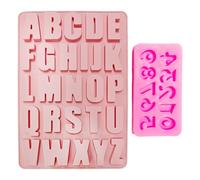 USHXVG 1 Piece Capital Letter Silicone Mold with 1 Piece Number Silicone Mold, Baking Mold Set, Kitchen DIY Pastry Tools, Suitable for Making Cake, Candy, Jelly, Chocolate