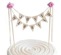 USHXVG 1 Piece Classic Light Brown Wedding Cake Decoration, Mini Pennant Chain, Cake Accessories, Bunting Cake