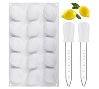 USHXVG 1 Piece Lemon Baking Mold, 2 Pieces Dropper, Lemon Decoration Mold, Lemon Shape Fruit Silicone Mold, Bread Baking Mold, DIY Baking Mold, Cake Baking Mold