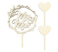 USHXVG 1 Piece ''Mrs And Mr'' Plug-In, 2 Pieces Love Plug-In, Wedding Cake Plug-In, Romantic Plug-In, Wedding Cake Decoration, Dessert Plug-In, Suitable For Weddings And Marriage Proposal Parties
