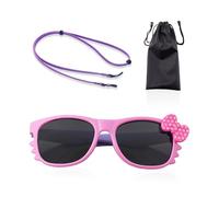USHXVG 1 Piece Of Children'S Sunglasses, 1 Piece Of Glasses Bag, 1 Piece Of Glasses Rope, Girl Sunglasses, Beach Children'S Sunglasses, Bow Decoration Sunglasses