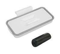 USHXVG 1 Piece of White Garbage Rack with Lid and 60 Black Garbage Bags, Hanging Trash Can, Foldable Garbage Bag Bracket, Kitchen Accessories, Portable Trash Can