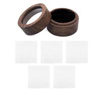 USHXVG 1 Piece Ring Box And 5 Pieces Polishing Cloth, With Transparent Window, Wooden Ring Box, Wedding Props, Jewelry Storage Box