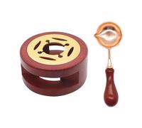 USHXVG 1 Piece Sealing Wax Stove And 1 Piece Sealing Wax Spoon, Sealing Wax Set, Wax Seal Stamp Set, Wax Heater, Wax Seal Heater Melting Set (Red)