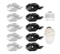 USHXVG 10 Pieces Hat Hooks, Self-Adhesive Hat Rack, Hat Holder, Wall Hanging Hat Hook, Hat Storage Tool, Wall Mounted Hat Hook