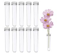 USHXVG 10Pcs Flower Tubes With Lids, Plastic Orchid Tubes, Flower Preservation Tubes, Hanging Flower Test Tubes, Flower Arrangement Tubes With Lids, Decorative Flower Tubes
