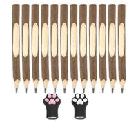 USHXVG 12 Log Pencils And 2 Cat Claw Pencil Sharpeners, Creative Stationery Set, Practical Writing Instruments, Children'S Party Gifts.