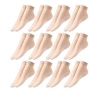 USHXVG 12 Pairs of Nylon Stockings, Women's Nylon Stockings, Transparent Women's Socks, Ankle Stockings, Classic Stockings, Fashion Stockings for Any Occasion (Skin Color)